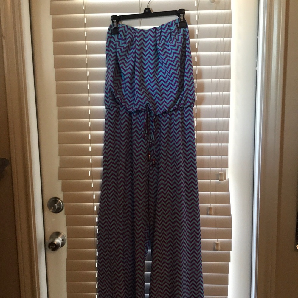 Strapless Chevron Junpsuit